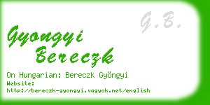 gyongyi bereczk business card